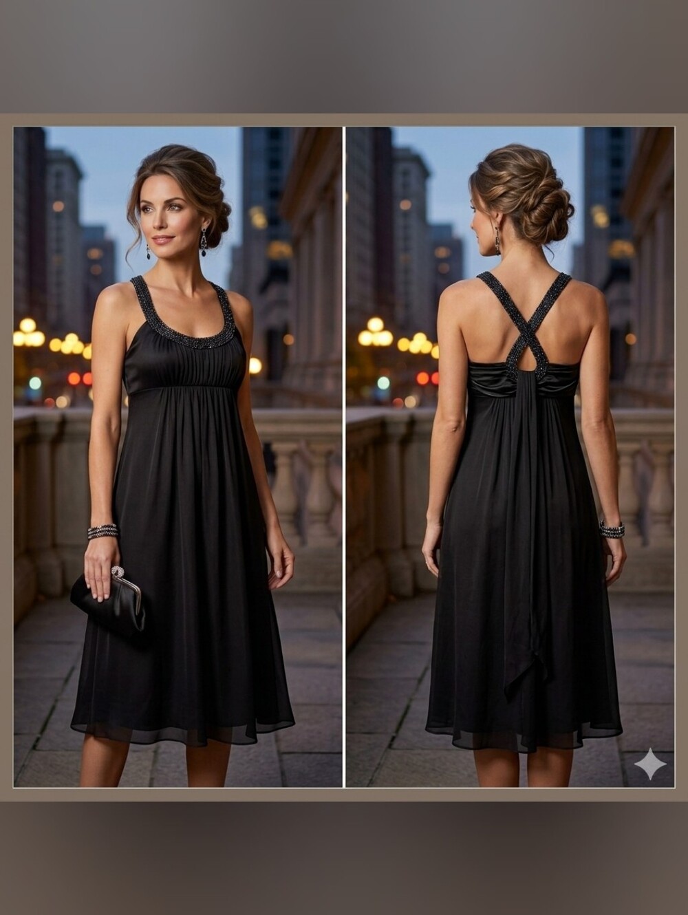 JonesNY Silk Black Elegant Cocktail Dress Beaded Chiffon Fairy Grunge Y2K LBD 12
